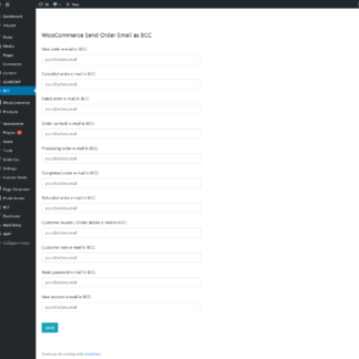 WooCommerce BCC Order Email
